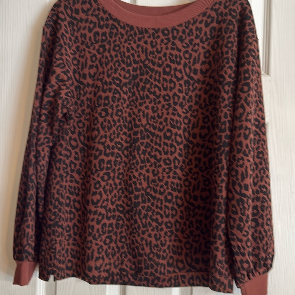 LOFT leopard print top, size medium